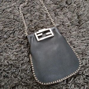 AUTHENTIC FENDI BLACK WHIPSTITCH MINI CHAIN BAG!!